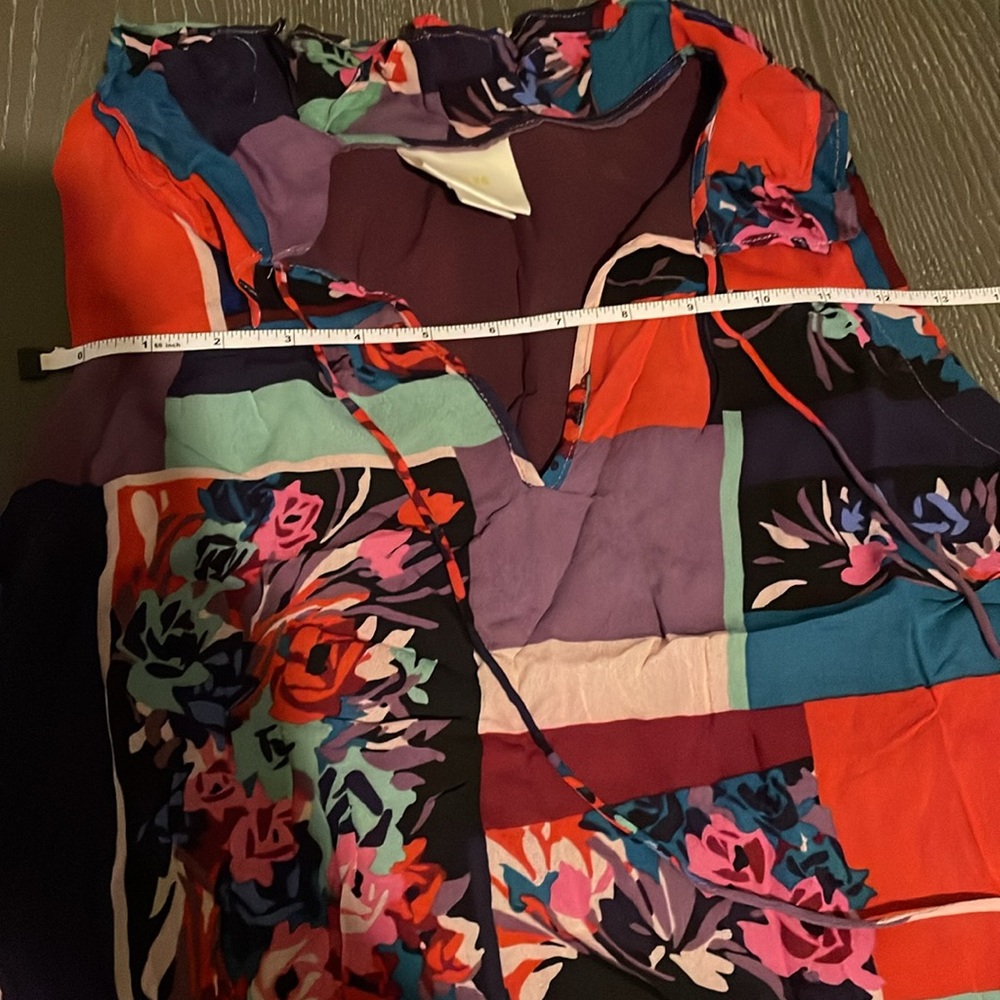 Maeve by Anthropologie sleeveless multicolor floral ruffle collar top - Picture 11 of 12